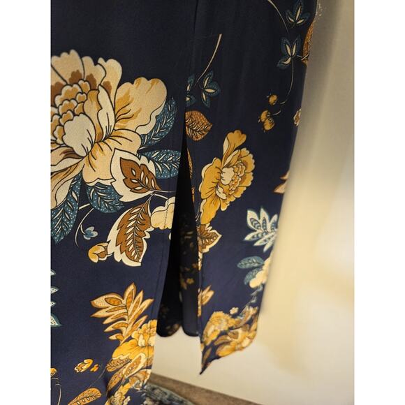 Petal + Pup Alejandra Cowl Neck Midi Dress Size 4 Adjustable Strap Blue Floral - Picture 6 of 10